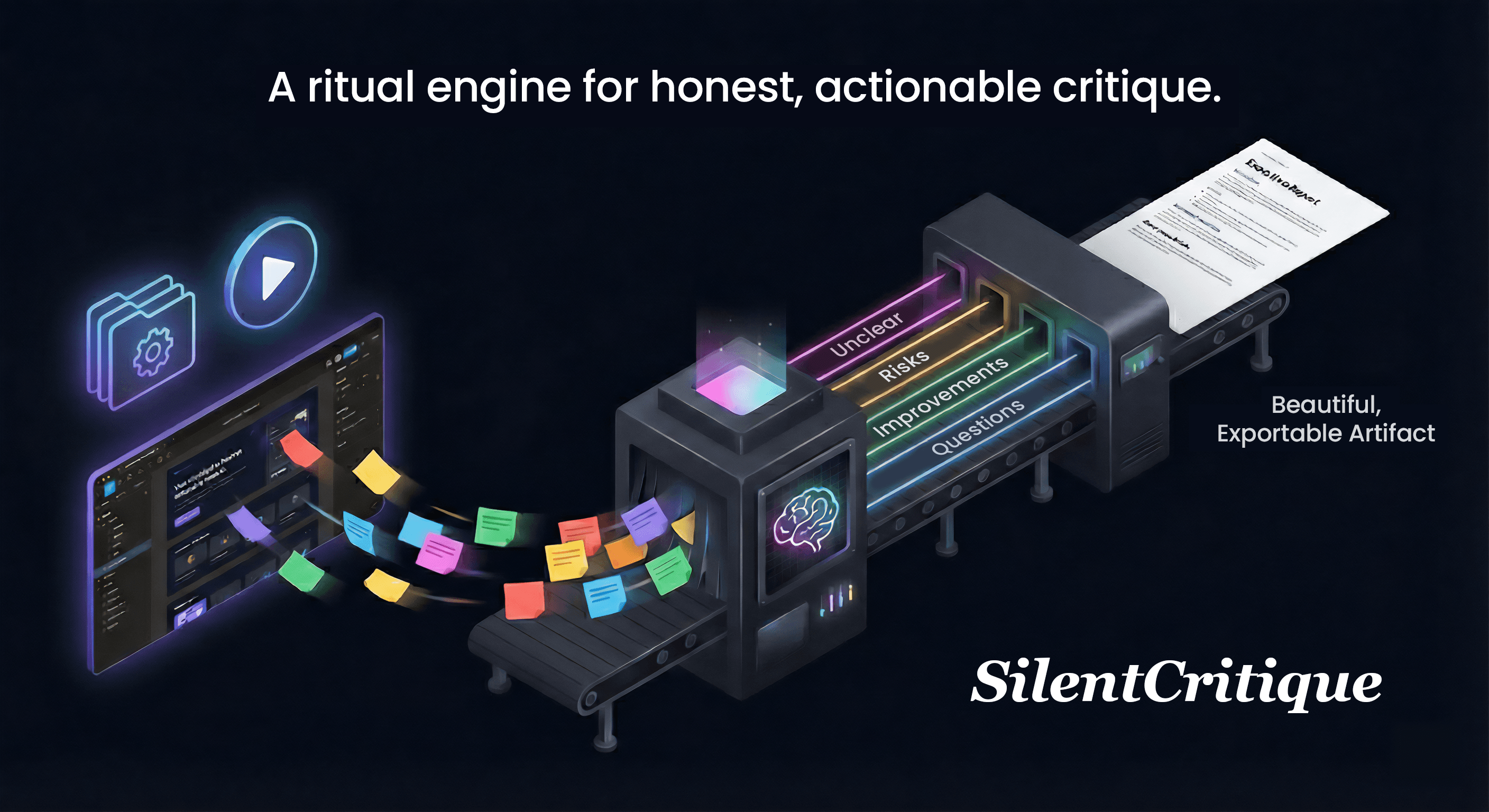 A ritual engine for honest, actionable critique.