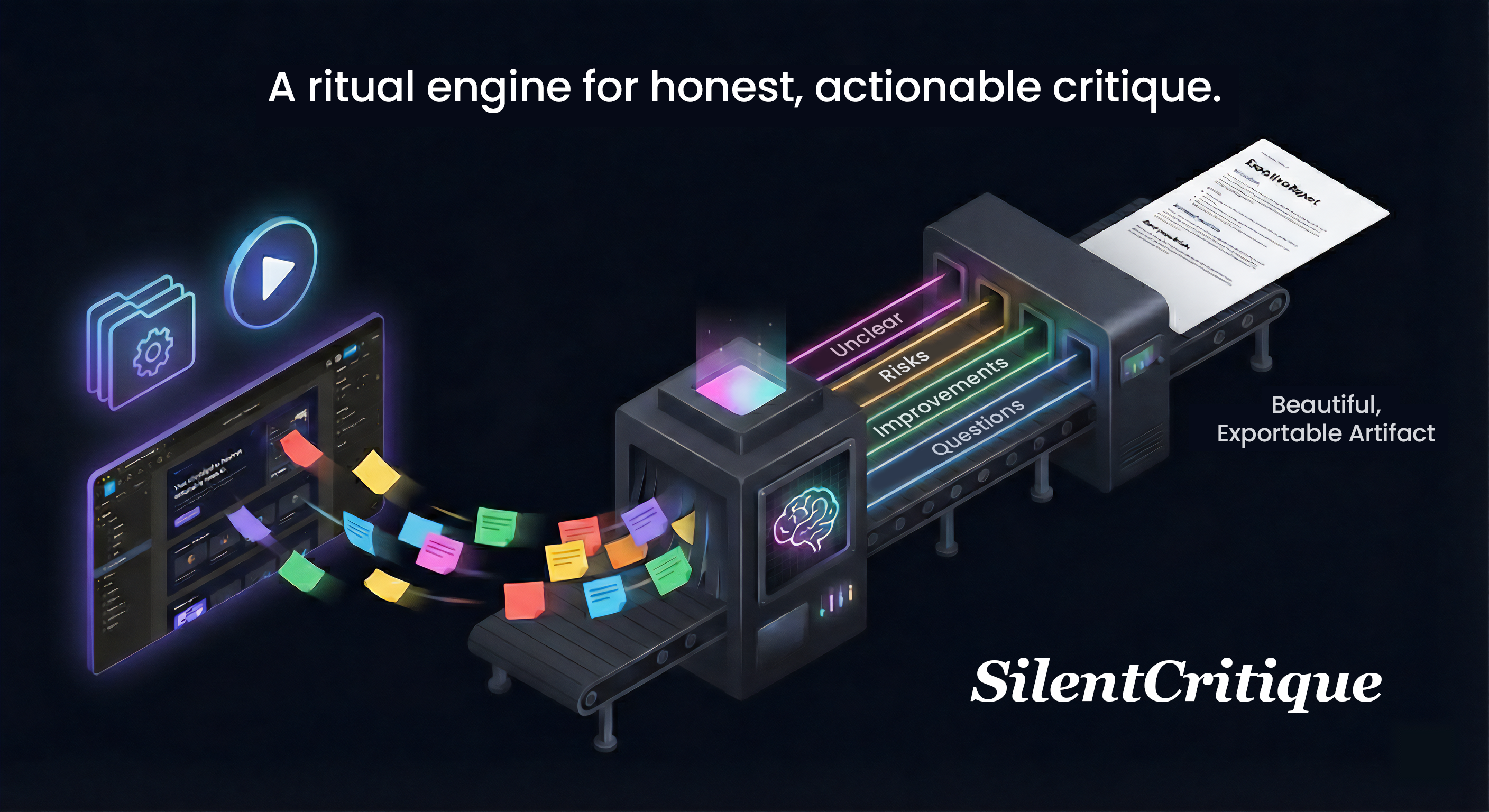 A ritual engine for honest, actionable critique.